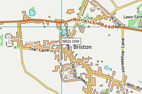 NR24 2HW map - OS VectorMap District (Ordnance Survey)