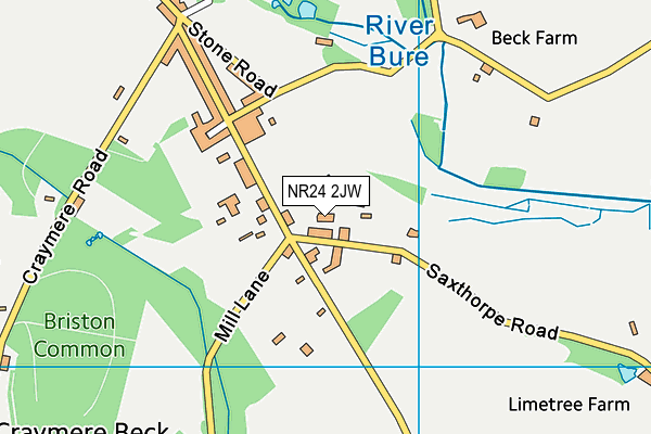 NR24 2JW map - OS VectorMap District (Ordnance Survey)