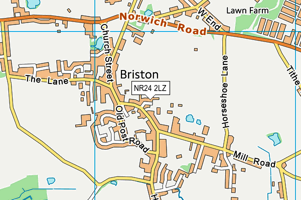 NR24 2LZ map - OS VectorMap District (Ordnance Survey)