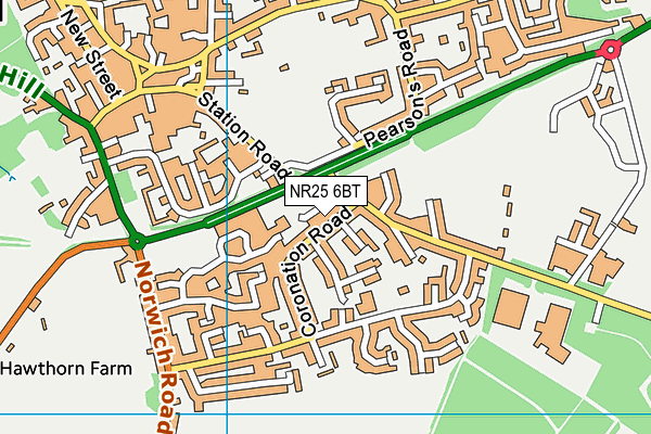 NR25 6BT map - OS VectorMap District (Ordnance Survey)