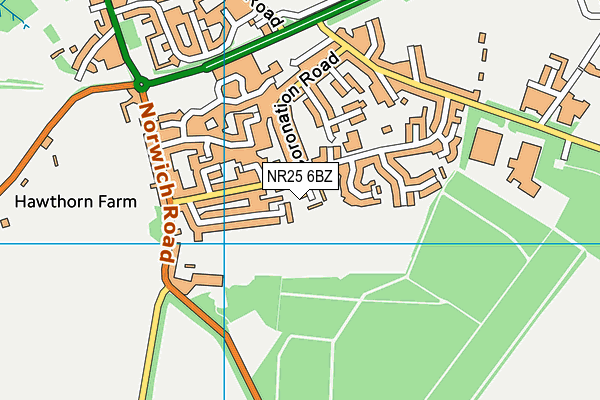 NR25 6BZ map - OS VectorMap District (Ordnance Survey)