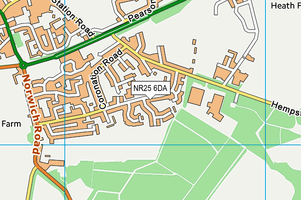NR25 6DA map - OS VectorMap District (Ordnance Survey)