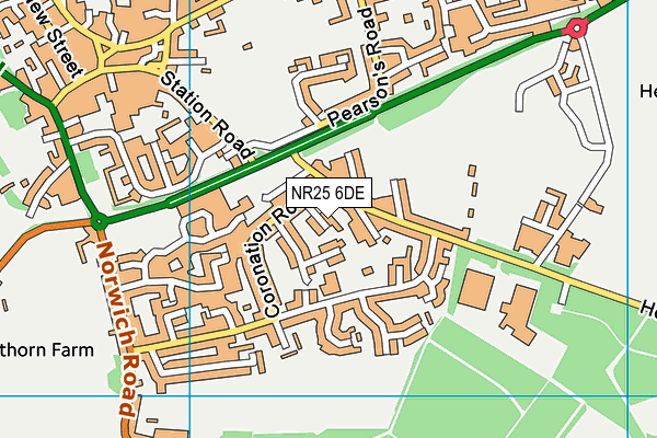 NR25 6DE map - OS VectorMap District (Ordnance Survey)