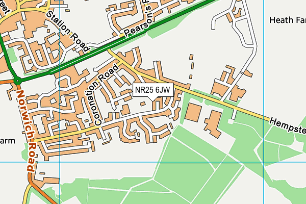 NR25 6JW map - OS VectorMap District (Ordnance Survey)