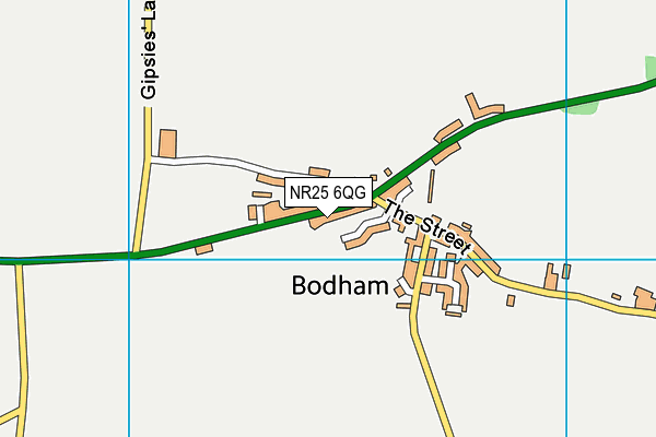 Bodham Playing Fields map (NR25 6QG) - OS VectorMap District (Ordnance Survey)
