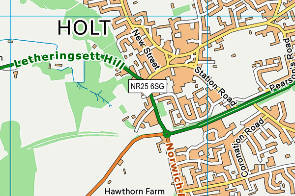 Holt Community Primary School map (NR25 6SG) - OS VectorMap District (Ordnance Survey)