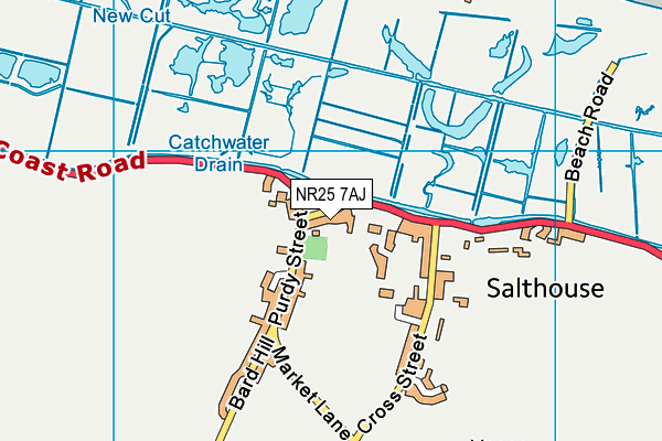 NR25 7AJ map - OS VectorMap District (Ordnance Survey)