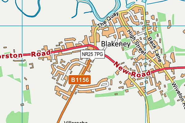 Blakeney Playing Field map (NR25 7PG) - OS VectorMap District (Ordnance Survey)