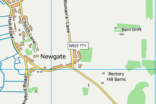 NR25 7TY map - OS VectorMap District (Ordnance Survey)