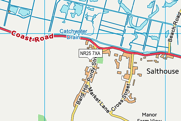 NR25 7XA map - OS VectorMap District (Ordnance Survey)