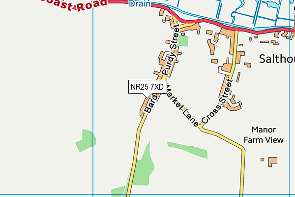NR25 7XD map - OS VectorMap District (Ordnance Survey)