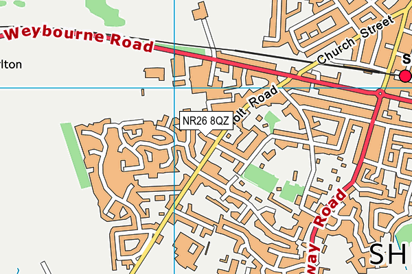 NR26 8QZ map - OS VectorMap District (Ordnance Survey)
