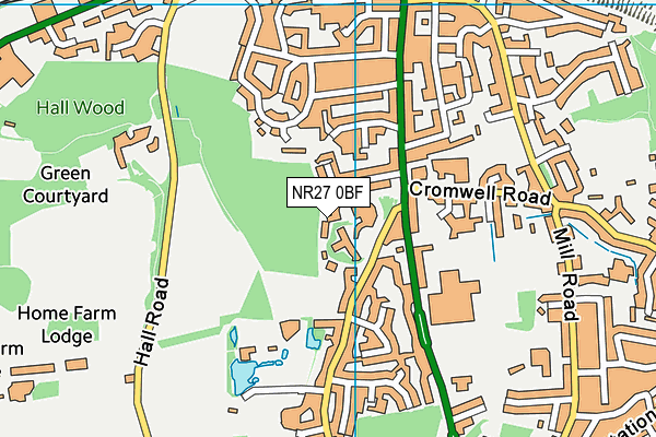 NR27 0BF map - OS VectorMap District (Ordnance Survey)