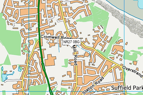 NR27 0BG map - OS VectorMap District (Ordnance Survey)