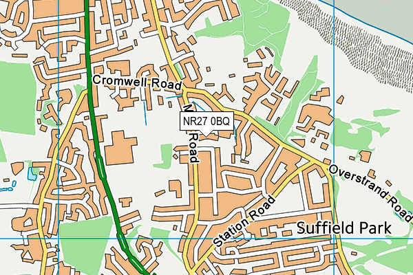 NR27 0BQ map - OS VectorMap District (Ordnance Survey)