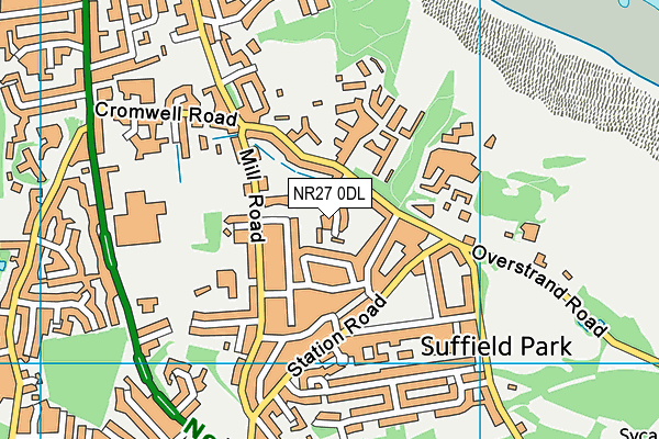 NR27 0DL map - OS VectorMap District (Ordnance Survey)