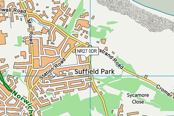 NR27 0DR map - OS VectorMap District (Ordnance Survey)