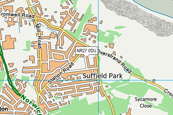NR27 0DU map - OS VectorMap District (Ordnance Survey)
