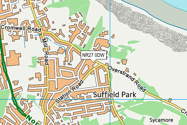 NR27 0DW map - OS VectorMap District (Ordnance Survey)