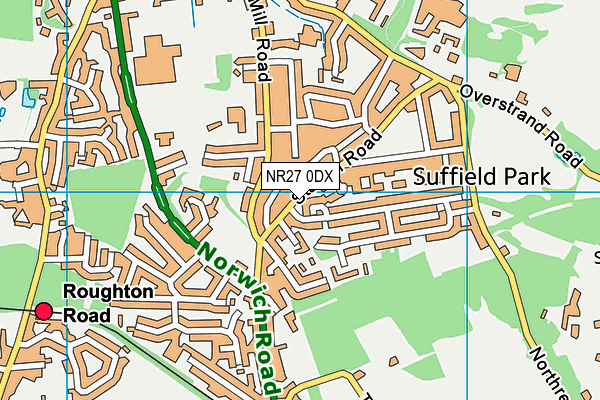 Ferns Park (Closed) map (NR27 0DX) - OS VectorMap District (Ordnance Survey)