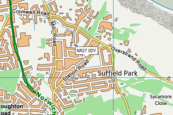 NR27 0DY map - OS VectorMap District (Ordnance Survey)