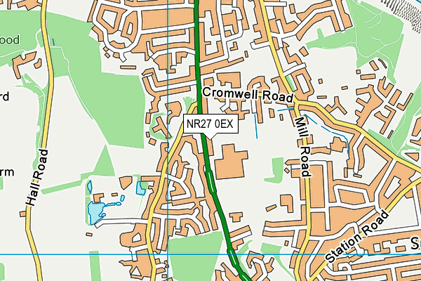 Cromer Lawn Tennis And Squash map (NR27 0EX) - OS VectorMap District (Ordnance Survey)