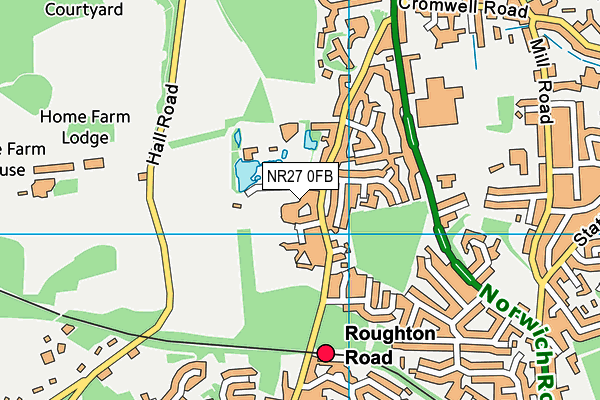 NR27 0FB map - OS VectorMap District (Ordnance Survey)
