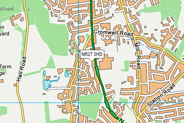 NR27 0HD map - OS VectorMap District (Ordnance Survey)
