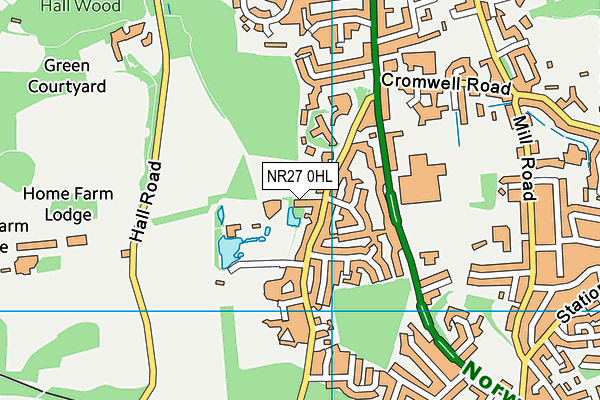 NR27 0HL map - OS VectorMap District (Ordnance Survey)