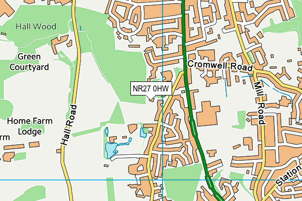 NR27 0HW map - OS VectorMap District (Ordnance Survey)