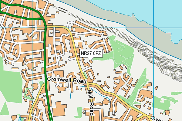 NR27 0PZ map - OS VectorMap District (Ordnance Survey)