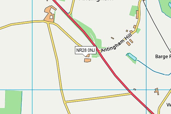 Antingham Village Hall map (NR28 0NJ) - OS VectorMap District (Ordnance Survey)