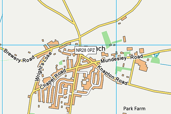 NR28 0PZ map - OS VectorMap District (Ordnance Survey)