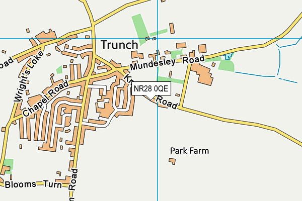 Trunch Village Hall map (NR28 0QE) - OS VectorMap District (Ordnance Survey)
