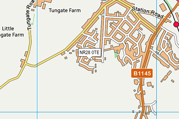 NR28 0TE map - OS VectorMap District (Ordnance Survey)