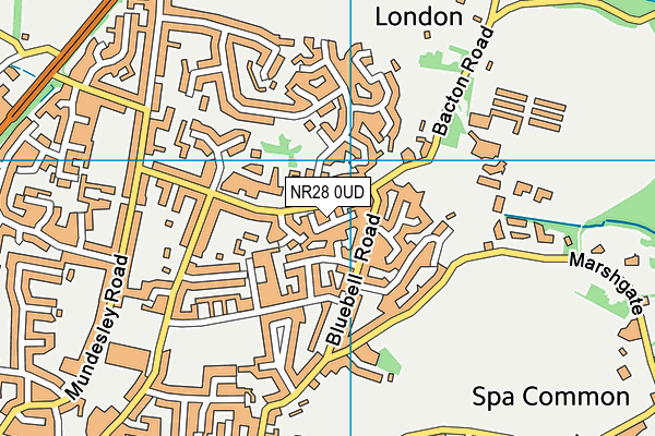 NR28 0UD map - OS VectorMap District (Ordnance Survey)