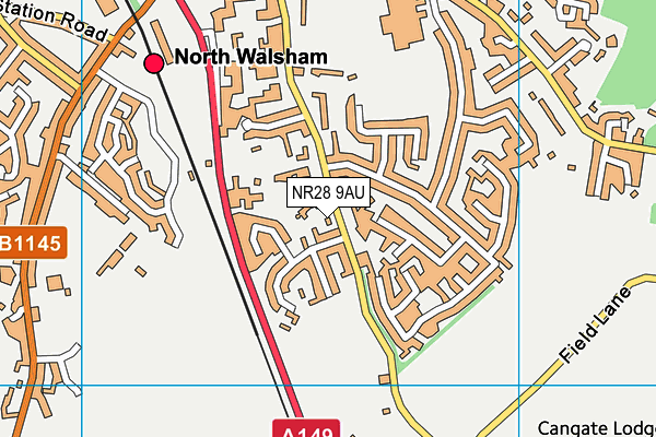NR28 9AU map - OS VectorMap District (Ordnance Survey)