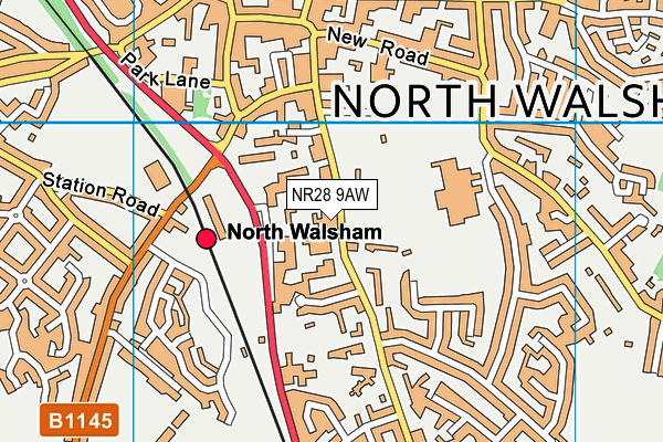NR28 9AW map - OS VectorMap District (Ordnance Survey)
