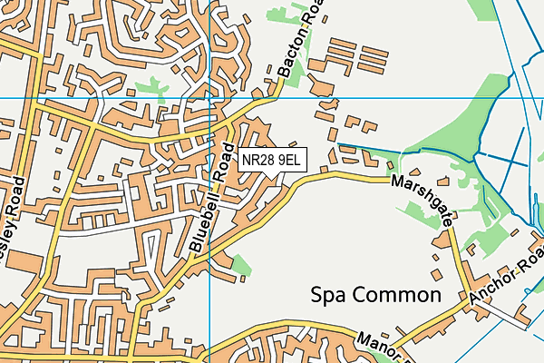 NR28 9EL map - OS VectorMap District (Ordnance Survey)