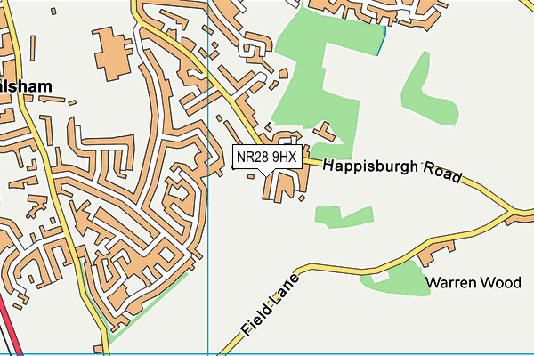 NR28 9HX map - OS VectorMap District (Ordnance Survey)