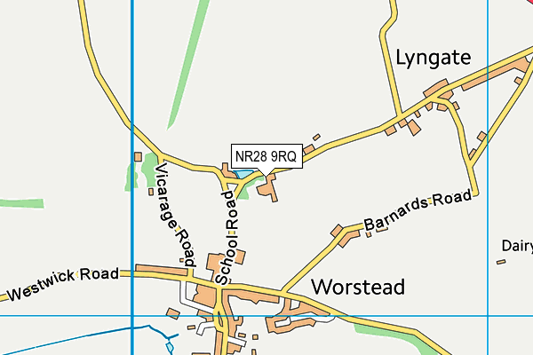 Worstead Church of England Primary School map (NR28 9RQ) - OS VectorMap District (Ordnance Survey)