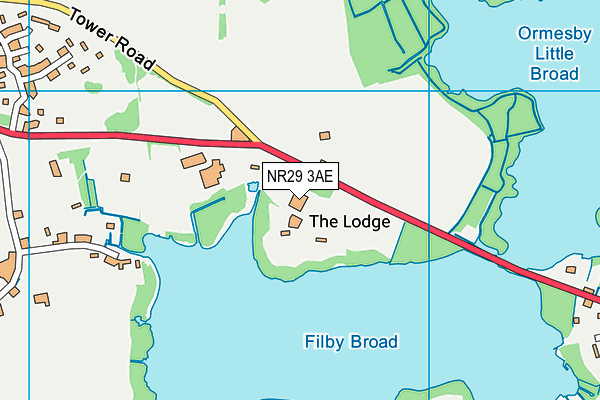Broadland Sports Club map (NR29 3AE) - OS VectorMap District (Ordnance Survey)