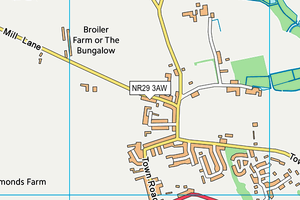 NR29 3AW map - OS VectorMap District (Ordnance Survey)