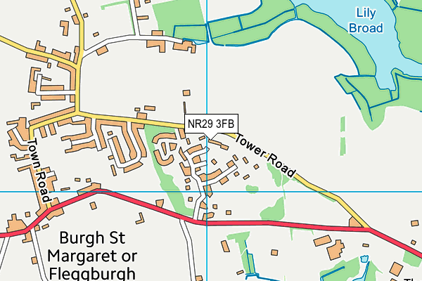 NR29 3FB map - OS VectorMap District (Ordnance Survey)