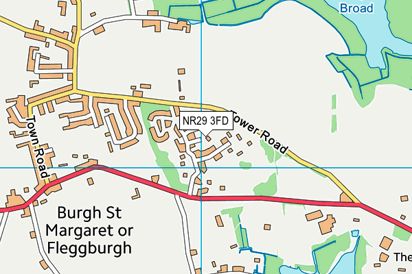 NR29 3FD map - OS VectorMap District (Ordnance Survey)