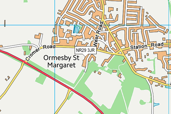 Map of ORMESBY BAZAR LTD at district scale