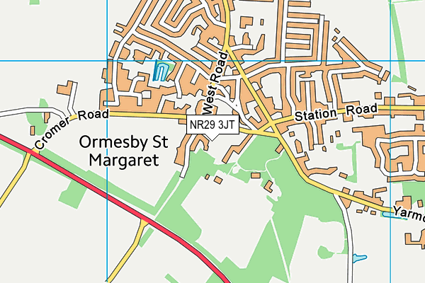 NR29 3JT map - OS VectorMap District (Ordnance Survey)