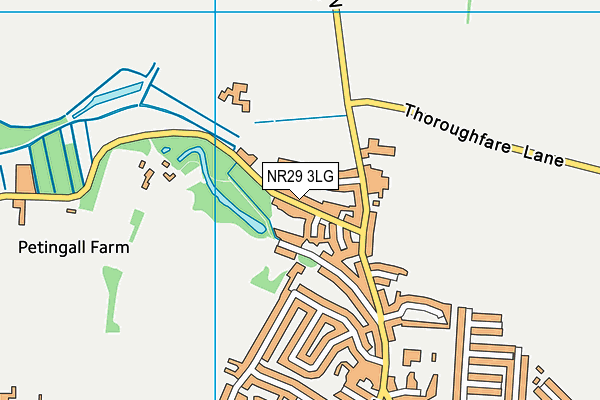 NR29 3LG map - OS VectorMap District (Ordnance Survey)