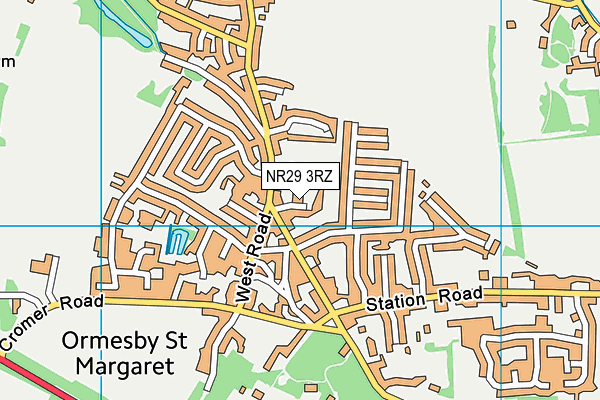 NR29 3RZ map - OS VectorMap District (Ordnance Survey)