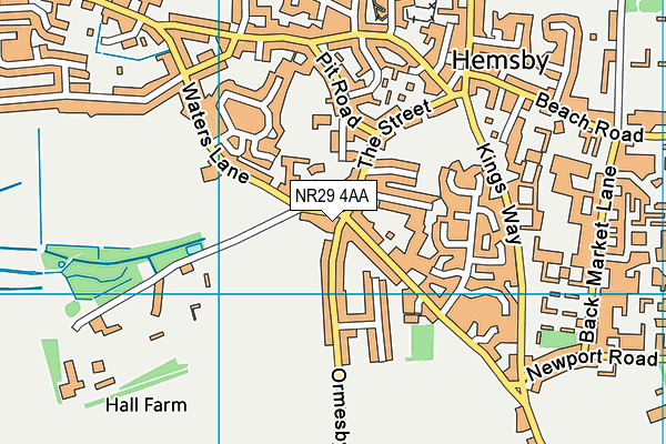 NR29 4AA map - OS VectorMap District (Ordnance Survey)